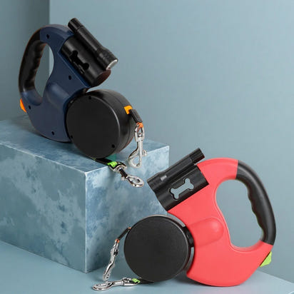 Retractable Dual Dog Leash with LED Light